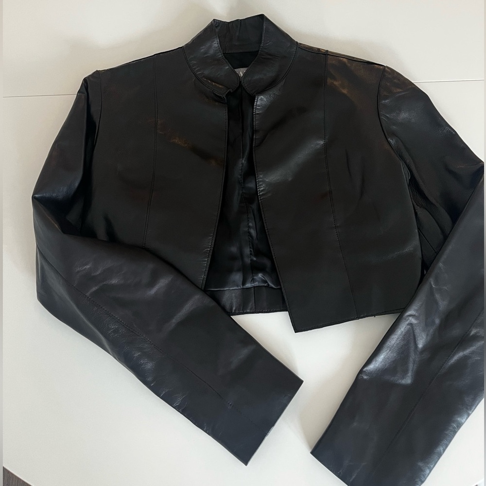 Cropped Leather Jacket